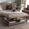 Baxton Studio Carlotta Oak Beige Linen Square Coffee Table Ottoman 139-7606 - alternate 2